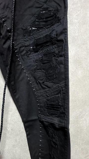 新品KMRiiケムリ スネーク&ゴートレザー Crush skinny Twill Pants 2 < ブランド  新品KMRiiケムリ スネーク&ゴートレザー Crush skinny Twill Pants 2 < ブランドの