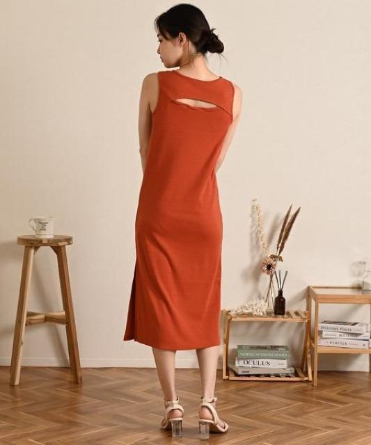 ☆バックデザインリブIラインワンピ☆新品タグ付きバックオープン肌見せ < 女性ファッション ☆バックデザインリブIラインワンピ☆新品タグ付きバックオープン肌見せ < 女性ファッションの