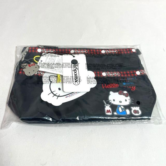 ★新品★LeSportsac レスポートサック ハローキティー 黒色 化粧ポーチ  2つ収納 ポーチ 7105 送料無料 < 女性ファッション  ★新品★LeSportsac レスポートサック ハローキティー 黒色 化粧ポーチ  2つ収納 ポーチ 7105 送料無料 < 女性ファッションの