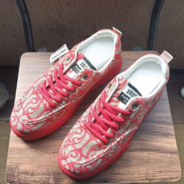 新品 26.5cm メンズ スニーカー レッド シューズ 靴 カジュアル < 男性ファッション  新品 26.5cm メンズ スニーカー レッド シューズ 靴 カジュアル  < 男性ファッションの