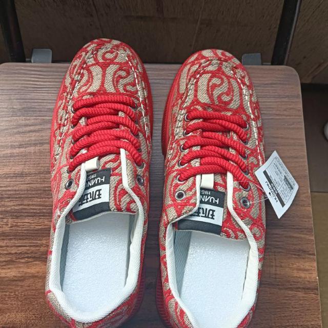 新品 26.5cm メンズ スニーカー レッド シューズ 靴 カジュアル < 男性ファッション  新品 26.5cm メンズ スニーカー レッド シューズ 靴 カジュアル < 男性ファッションの