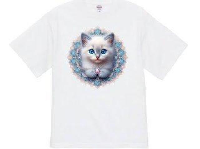 オープンエンド ヘヴィーウェイト Tシャツ猫 曼荼羅 可愛い < 女性ファッション オープンエンド ヘヴィーウェイト Tシャツ猫 曼荼羅 可愛い < 女性ファッションの