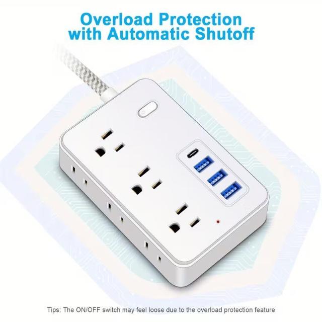 �����X1990�~���}���`�d���X�g���b�v�T�[�W�v���e�N�^�[�A���������P�[�u���A3USB�[�d�|�[�g�A6AC�R���Z���g�A1��TYPE C �� �Ɠd/AV�� 