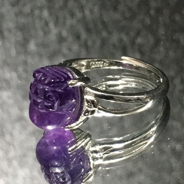 《No.R110》天然石貔貅アメジスト フリーサイズリング < 男性アクセサリー/時計  《No.R110》天然石貔貅アメジスト フリーサイズリング < 男性アクセサリー/時計の