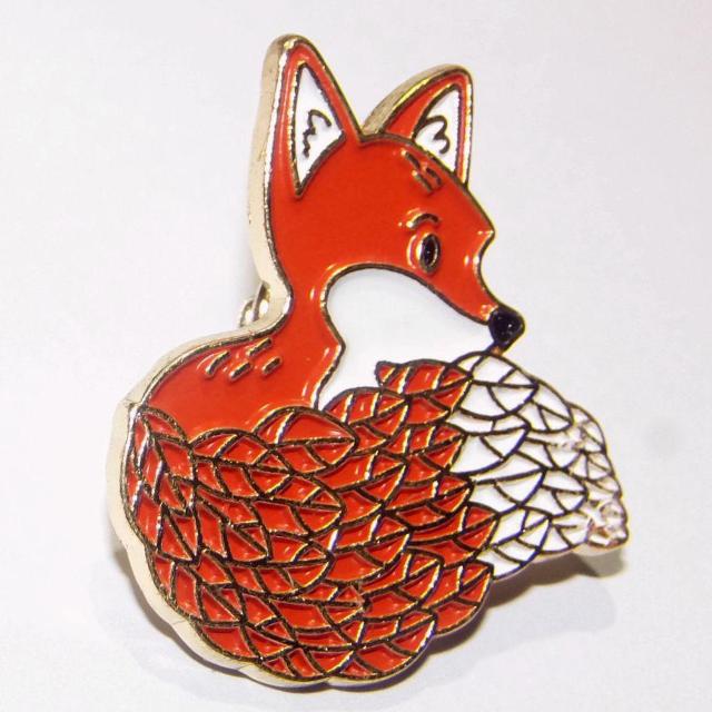 キツネ 狐 きつね ピンバッジ ピンズ ラペルピン ブローチ < 女性アクセサリー/時計 キツネ 狐 きつね ピンバッジ ピンズ ラペルピン ブローチ < 女性アクセサリー/時計の