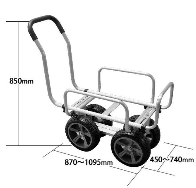 アルミハウスカー 10インチ大型タイヤ仕様コンテナ2個用 荷重50kg コンテナカー アルミ製ハウスカー コンテナ台車 < レジャー/スポーツ  アルミハウスカー 10インチ大型タイヤ仕様コンテナ2個用 荷重50kg コンテナカー アルミ製ハウスカー コンテナ台車 < レジャー/スポーツの