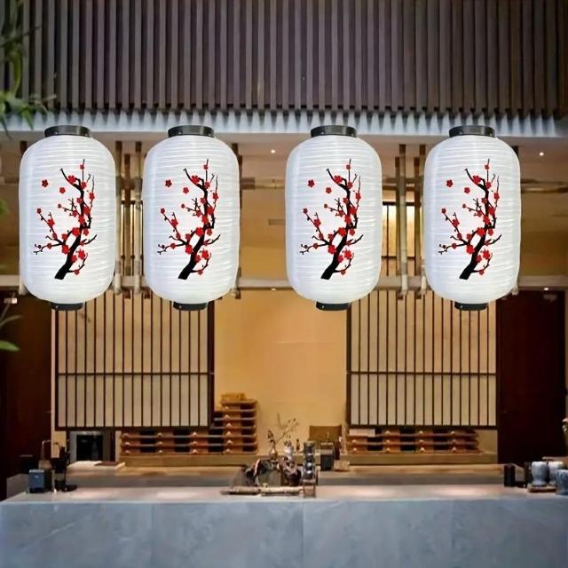 爆ヤス価格1790円★日本の吊り下げ式赤い桜のランタン4個セット、白背景の居酒屋ランタン、屋外吊り下げランタン、電気不要 < インテリア/ライフ 爆ヤス価格1790円★日本の吊り下げ式赤い桜のランタン4個セット、白背景の居酒屋ランタン、屋外吊り下げランタン、電気不要 < インテリア/ライフの