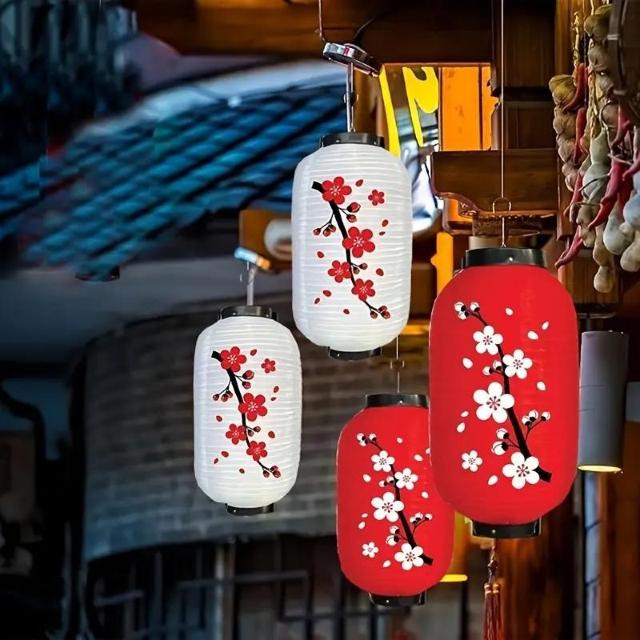 爆ヤス価格1790円★日本の吊り下げ式赤い桜のランタン4個セット、白背景の居酒屋ランタン、屋外吊り下げランタン、電気不要 < インテリア/ライフ 爆ヤス価格1790円★日本の吊り下げ式赤い桜のランタン4個セット、白背景の居酒屋ランタン、屋外吊り下げランタン、電気不要 < インテリア/ライフの