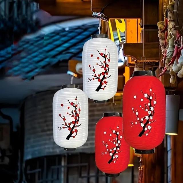 爆ヤス価格1790円★日本の吊り下げ式赤い桜のランタン4個セット、白背景の居酒屋ランタン、屋外吊り下げランタン、電気不要 < インテリア/ライフ 爆ヤス価格1790円★日本の吊り下げ式赤い桜のランタン4個セット、白背景の居酒屋ランタン、屋外吊り下げランタン、電気不要 < インテリア/ライフの