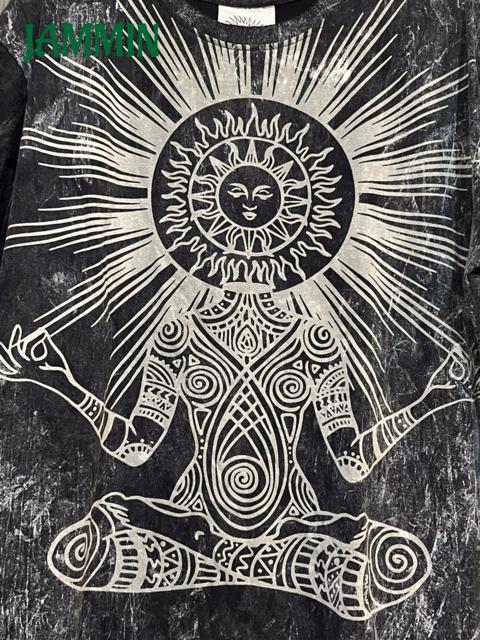 瞑想太陽Tシャツ アジアン エスニック ヒッピー サイケ 太陽 < 男性ファッション 瞑想太陽Tシャツ アジアン エスニック ヒッピー サイケ 太陽 < 男性ファッションの