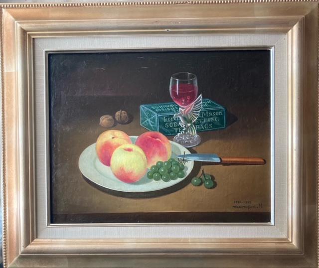 絵画 油彩 松本竹敏 『桃のある静物』 F6 真作保証 原画 < ホビー 絵画 油彩 松本竹敏 『桃のある静物』 F6 真作保証 原画 < ホビーの