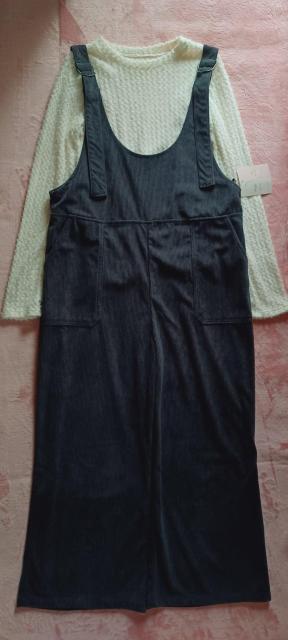 ★ゆったり柔らか落ち感オーバーサイズ体型カバーお洒落ゆる可愛い♪チャコールグレーダークグレー♪コーデュロイサロペットオーバーオール < 女性ファッション  ★ゆったり柔らか落ち感オーバーサイズ体型カバーお洒落ゆる可愛い♪チャコールグレーダークグレー♪コーデュロイサロペットオーバーオール  < 女性ファッションの