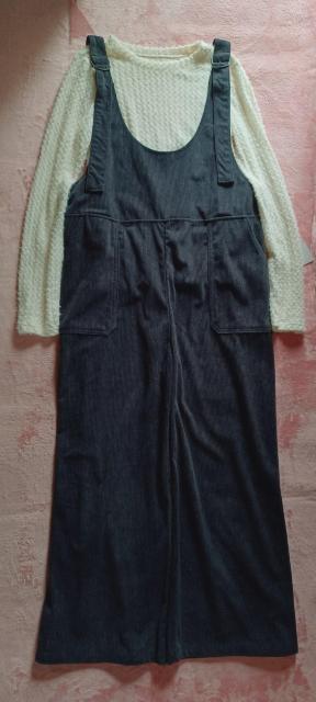 ★ゆったり柔らか落ち感オーバーサイズ体型カバーお洒落ゆる可愛い♪チャコールグレーダークグレー♪コーデュロイサロペットオーバーオール < 女性ファッション  ★ゆったり柔らか落ち感オーバーサイズ体型カバーお洒落ゆる可愛い♪チャコールグレーダークグレー♪コーデュロイサロペットオーバーオール < 女性ファッションの