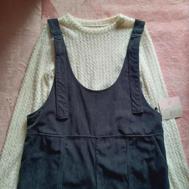 ★ゆったり柔らか落ち感オーバーサイズ体型カバーお洒落ゆる可愛い♪チャコールグレーダークグレー♪コーデュロイサロペットオーバーオール < 女性ファッション  ★ゆったり柔らか落ち感オーバーサイズ体型カバーお洒落ゆる可愛い♪チャコールグレーダークグレー♪コーデュロイサロペットオーバーオール < 女性ファッションの