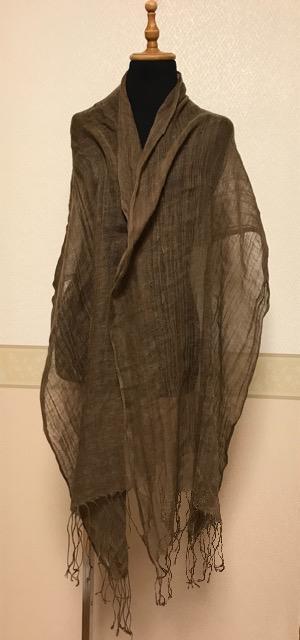 JAYRO ストール 麻100% 茶 < 女性ファッション  JAYRO ストール 麻100% 茶 < 女性ファッションの