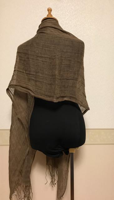 JAYRO ストール 麻100% 茶 < 女性ファッション  JAYRO ストール 麻100% 茶 < 女性ファッションの