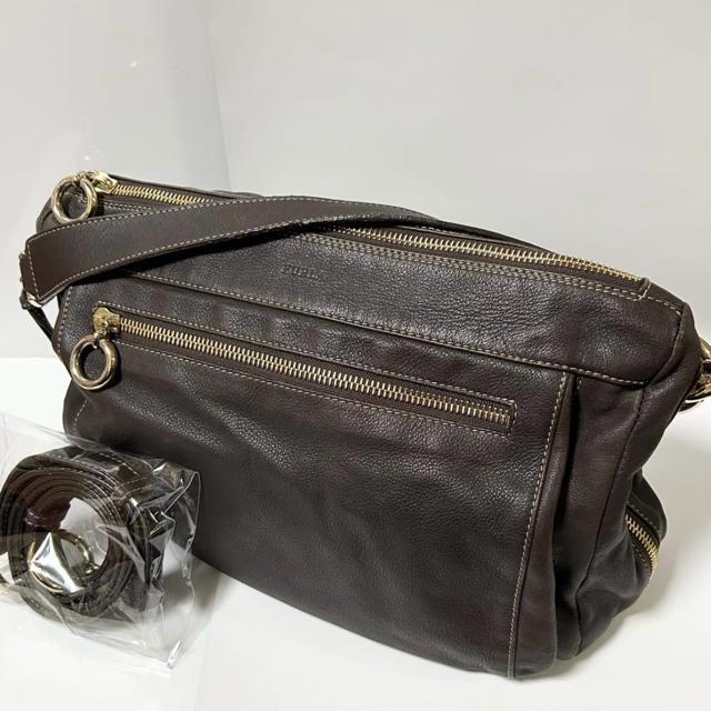 美品 FURLA フルラ 2WAY レザー ショルダー バッグ ブラウン < ブランド 美品 FURLA フルラ 2WAY レザー ショルダー バッグ ブラウン < ブランドの