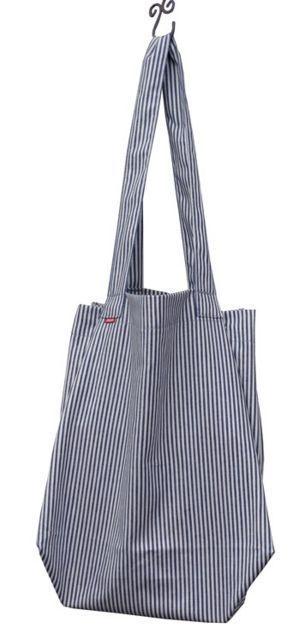 ヒッコリーレジカゴ型ショッピングバスケットエコバッグ日本製 < 女性ファッション  ヒッコリーレジカゴ型ショッピングバスケットエコバッグ日本製  < 女性ファッションの