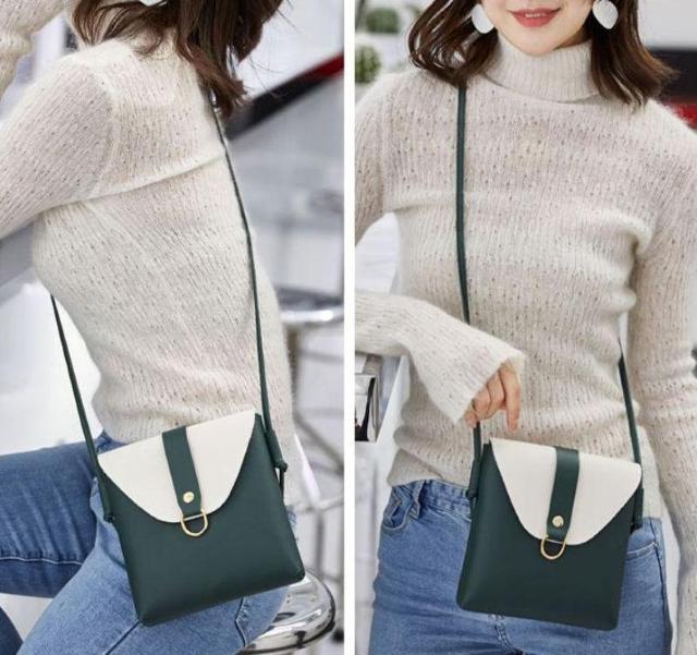 PU フェイクレザー カラーブロック ショルダーバッグ ポシェット < 女性ファッション  PU フェイクレザー カラーブロック ショルダーバッグ ポシェット < 女性ファッションの