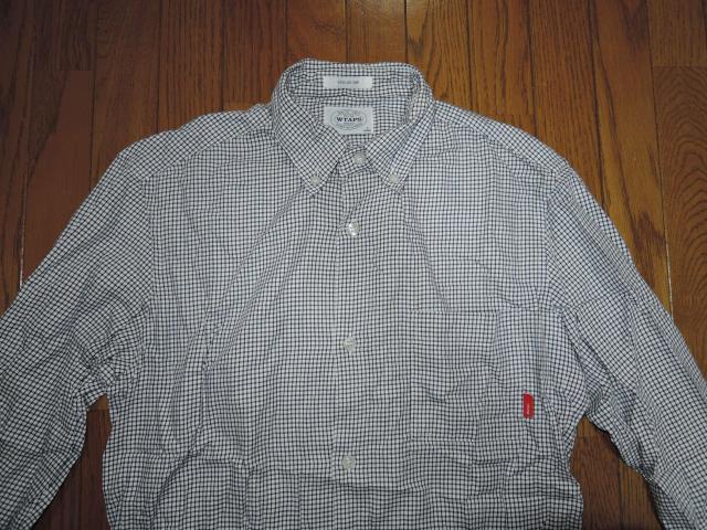 WTAPS ダブルタップス ギンガム チェックシャツ S 白紺青系 BD ボタンダウン 長袖 < ブランド  WTAPS ダブルタップス ギンガム チェックシャツ S 白紺青系 BD ボタンダウン 長袖 < ブランドの