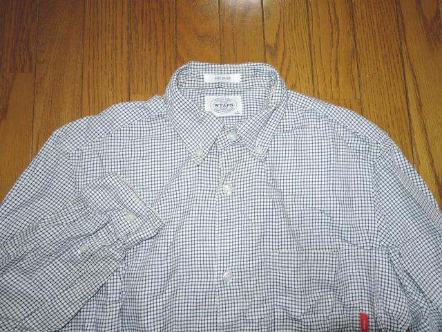 WTAPS ダブルタップス ギンガム チェックシャツ S 白紺青系 BD ボタンダウン 長袖 < ブランド  WTAPS ダブルタップス ギンガム チェックシャツ S 白紺青系 BD ボタンダウン 長袖 < ブランドの