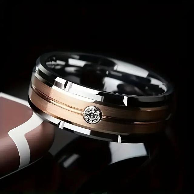 残1点★爆ヤス価格490円★ワイドリング、チタンシルバーメッキ、ジルコニア USAサイズ11号(日本サイズ24号)ローズゴールデン < 男性アクセサリー/時計 残1点★爆ヤス価格490円★ワイドリング、チタンシルバーメッキ、ジルコニア USAサイズ11号(日本サイズ24号)ローズゴールデン < 男性アクセサリー/時計の