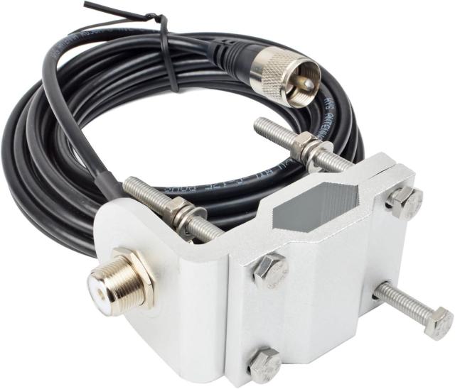 アルミ製 アンテナ基台 パイプステー/ミラーステー/ルーフレール用 RG58同軸ケーブル(5m)付き MJ-MP型 < ホビー アルミ製 アンテナ基台 パイプステー/ミラーステー/ルーフレール用 RG58同軸ケーブル(5m)付き MJ-MP型 < ホビーの