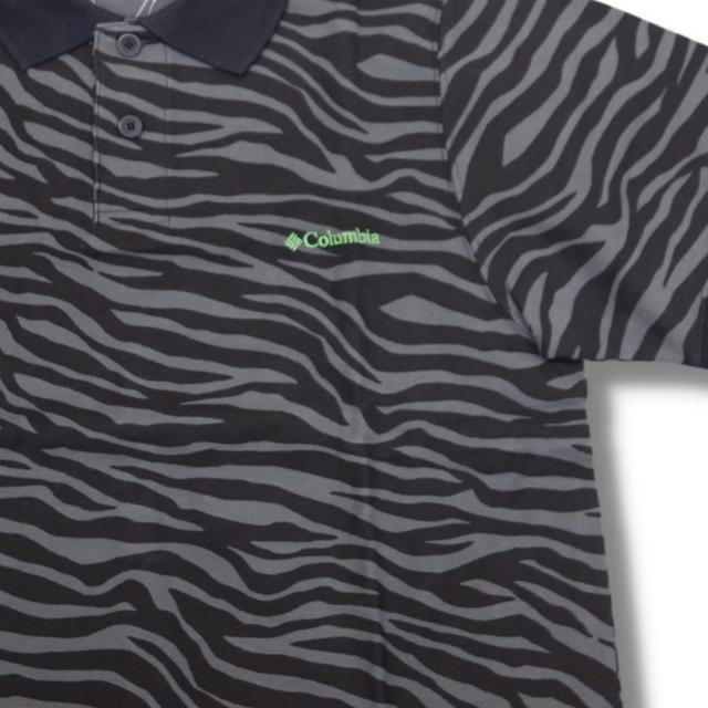即買☆コロンビア ゼブラカモ 半袖ポロ ピケ織り BLK/Sサイズ ドライ 吸湿 迷彩 ポロシャツ ブラック 黒 < ブランド 即買☆コロンビア ゼブラカモ 半袖ポロ ピケ織り BLK/Sサイズ ドライ 吸湿 迷彩 ポロシャツ ブラック 黒 < ブランドの