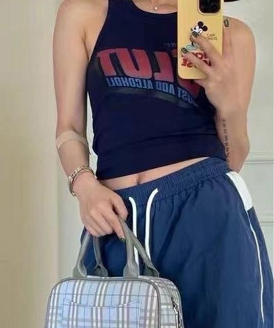 スッキリ細見え【新品】アメスリリブタンクトップ●紺 ネイビー●F フリー●韓国ファッション ストリート < 女性ファッション スッキリ細見え【新品】アメスリリブタンクトップ●紺 ネイビー●F フリー●韓国ファッション ストリート < 女性ファッションの