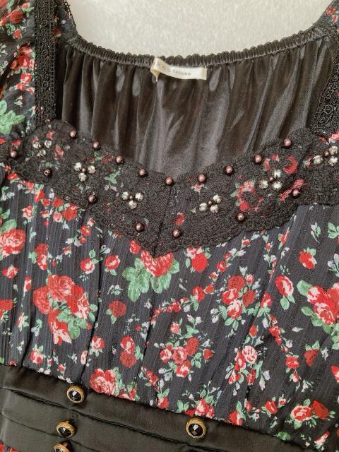 axes femme アクシーズ 半袖 花柄 ゴシック ドレス ワンピース M N2m < ブランド  axes femme アクシーズ 半袖 花柄 ゴシック ドレス ワンピース M N2m < ブランドの