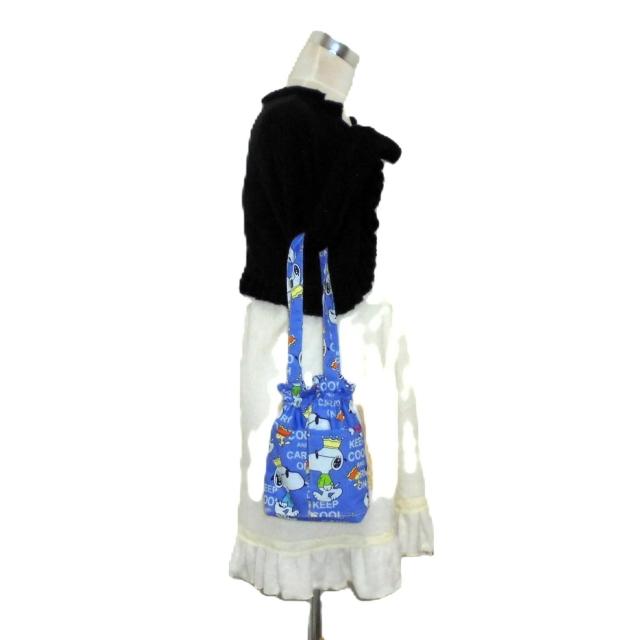 ◆◆ちょっと小さめ◆◆スヌーピーSNOOPY◆外ポケットA持ち手付き巾着バッグ◆ < 女性ファッション  ◆◆ちょっと小さめ◆◆スヌーピーSNOOPY◆外ポケットA持ち手付き巾着バッグ◆ < 女性ファッションの