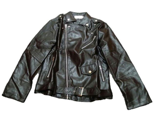 サイズL 合皮 ライダースジャケット 黒 レザージャケット < 男性ファッション  サイズL 合皮 ライダースジャケット 黒 レザージャケット < 男性ファッションの