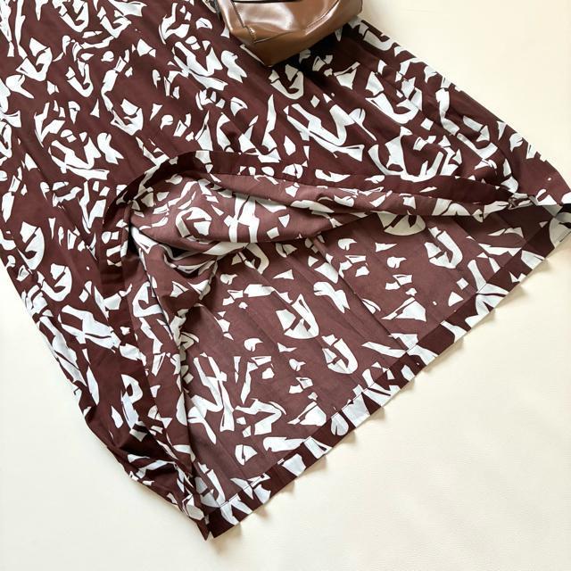 ◆美品◆ブージュルード◆大きいサイズ感◆総柄マキシワンピース◆五分袖◆ブラウン◆ < ブランド  ◆美品◆ブージュルード◆大きいサイズ感◆総柄マキシワンピース◆五分袖◆ブラウン◆ < ブランドの