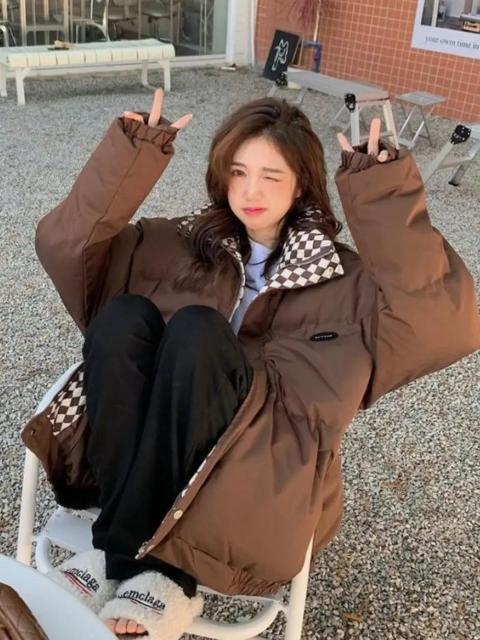 爆ヤス価格3290円★レディース ビンテージチェック フード付きコート 厚手暖かい冬用ジャケット L コーヒー色 < 女性ファッション 爆ヤス価格3290円★レディース ビンテージチェック フード付きコート 厚手暖かい冬用ジャケット L コーヒー色 < 女性ファッションの