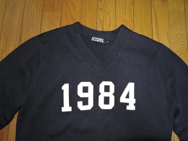HYSTERIC GLAMOUR ヒステリックグラマー V字 ニット S 1984ワッペン セーター カットソー < ブランド  HYSTERIC GLAMOUR ヒステリックグラマー V字 ニット S 1984ワッペン セーター カットソー < ブランドの