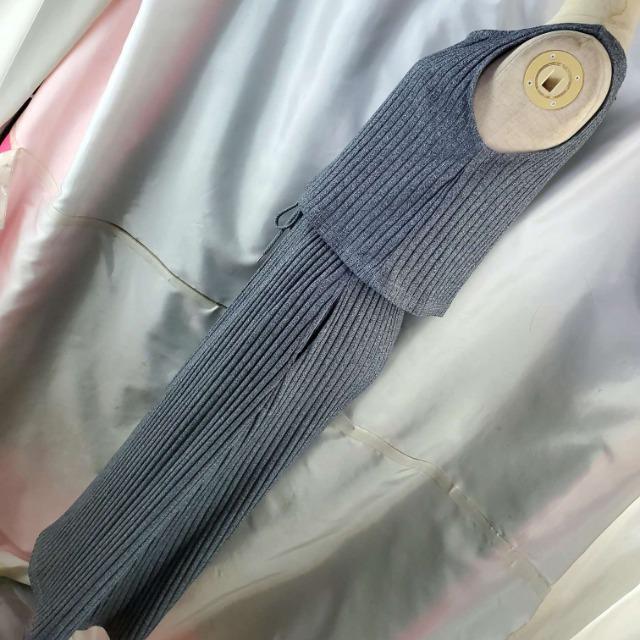 込み★ジーナシス★重ね着風ニットノースリロングワンピース★F★ < ブランド  込み★ジーナシス★重ね着風ニットノースリロングワンピース★F★ < ブランドの