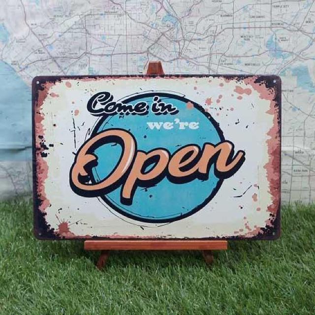 新品【ブリキ看板】OPEN/開店中 Come in -2- < ホビー  新品【ブリキ看板】OPEN/開店中 Come in -2-  < ホビーの
