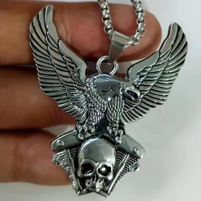 爆ヤス価格490円★ヒップホップ合金イーグルウィング スカルペンダントネックレス メンズ用 < 男性アクセサリー/時計  爆ヤス価格490円★ヒップホップ合金イーグルウィング スカルペンダントネックレス メンズ用  < 男性アクセサリー/時計の