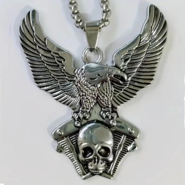 爆ヤス価格490円★ヒップホップ合金イーグルウィング スカルペンダントネックレス メンズ用 < 男性アクセサリー/時計  爆ヤス価格490円★ヒップホップ合金イーグルウィング スカルペンダントネックレス メンズ用 < 男性アクセサリー/時計の