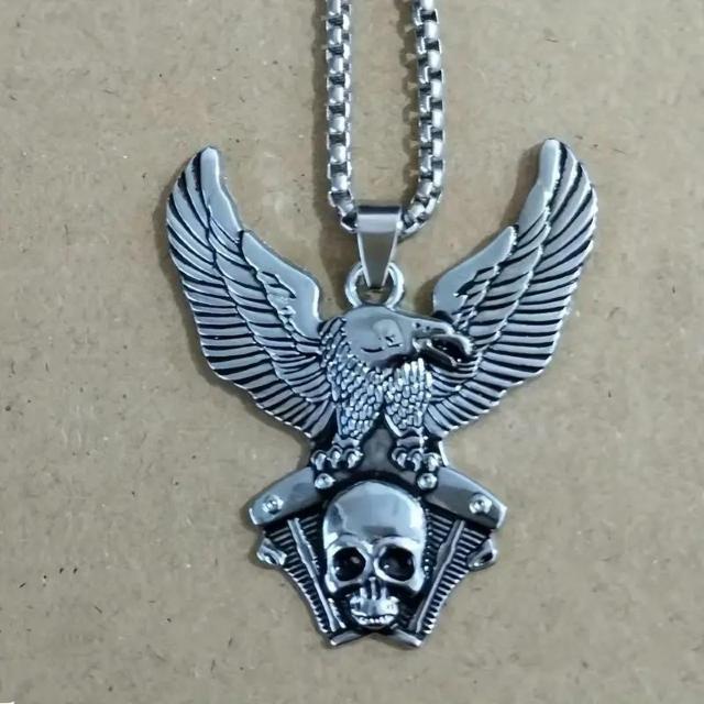爆ヤス価格490円★ヒップホップ合金イーグルウィング スカルペンダントネックレス メンズ用 < 男性アクセサリー/時計  爆ヤス価格490円★ヒップホップ合金イーグルウィング スカルペンダントネックレス メンズ用 < 男性アクセサリー/時計の
