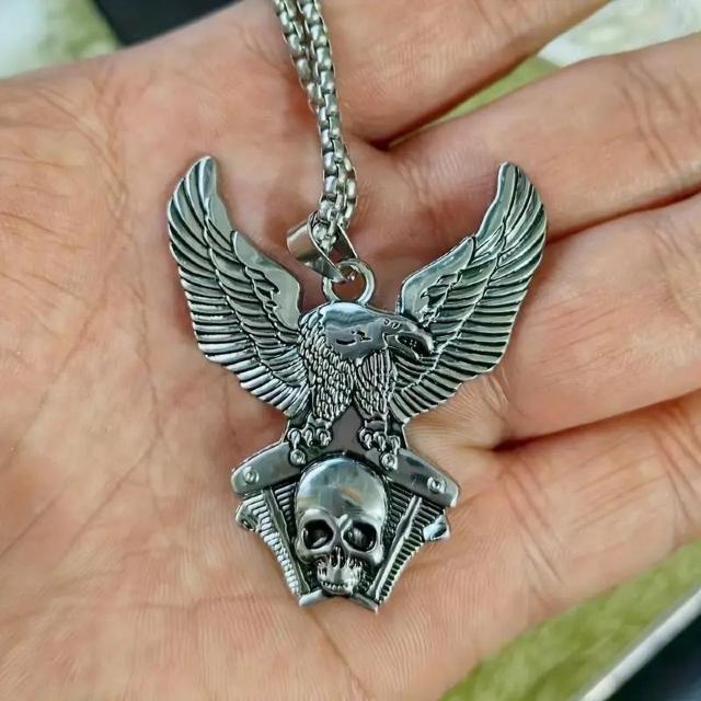爆ヤス価格490円★ヒップホップ合金イーグルウィング スカルペンダントネックレス メンズ用 < 男性アクセサリー/時計  爆ヤス価格490円★ヒップホップ合金イーグルウィング スカルペンダントネックレス メンズ用 < 男性アクセサリー/時計の