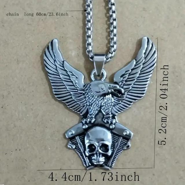 爆ヤス価格490円★ヒップホップ合金イーグルウィング スカルペンダントネックレス メンズ用 < 男性アクセサリー/時計  爆ヤス価格490円★ヒップホップ合金イーグルウィング スカルペンダントネックレス メンズ用 < 男性アクセサリー/時計の