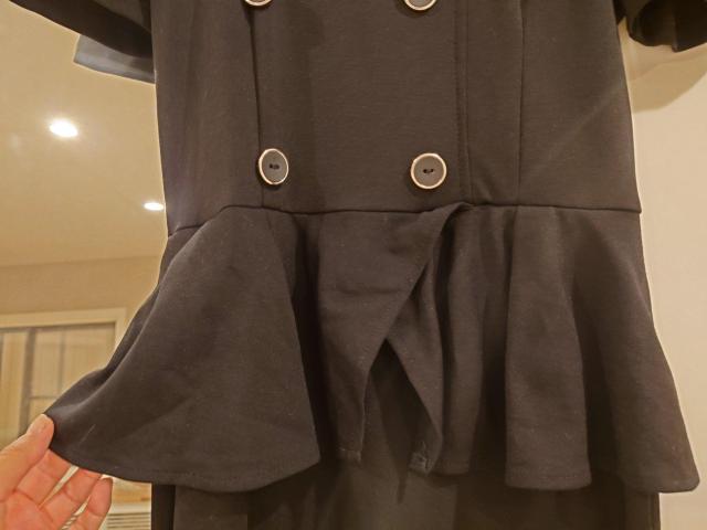 黒半袖ワンピース ペプラム Мサイズ < 女性ファッション  黒半袖ワンピース ペプラム Мサイズ < 女性ファッションの