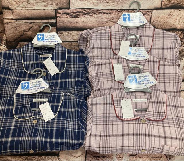 送料無料!サッカー生地のサラリとした肌触り&清涼感!格子柄 長袖 綿混レディースパジャマ(画像から)1組 < 女性ファッション 送料無料!サッカー生地のサラリとした肌触り&清涼感!格子柄 長袖 綿混レディースパジャマ(画像から)1組 < 女性ファッションの