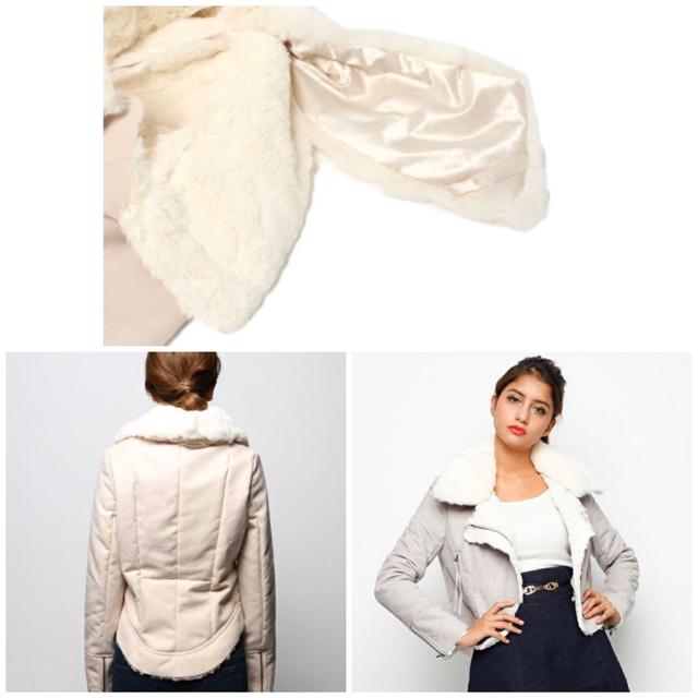 ロイパエコファーラビットファー白ライダースジャケットムートン < ブランド ロイパエコファーラビットファー白ライダースジャケットムートン < ブランドの