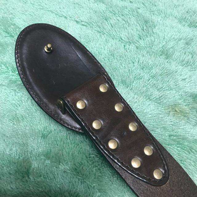 正規品 ドルチェ&ガッバーナ スタッズ レザーベルト 茶×金 85cm < ブランド  正規品 ドルチェ&ガッバーナ スタッズ レザーベルト 茶×金 85cm < ブランドの