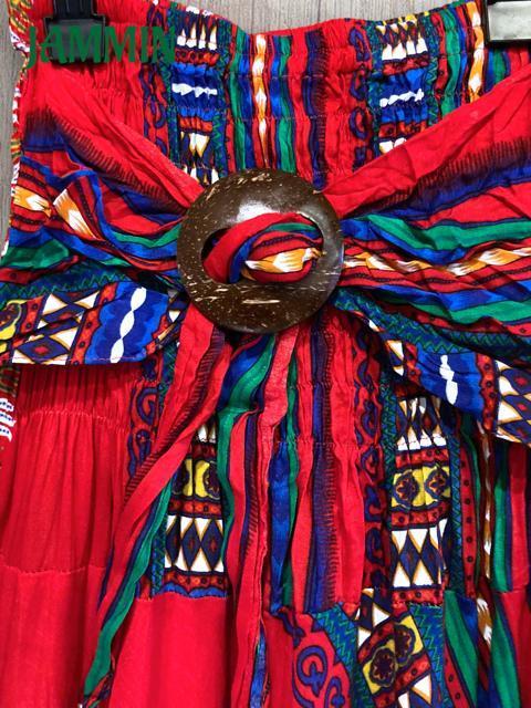 アフリカン柄フレアスカート 赤 エスニック アフリカン アジアン ヒッピー < 女性ファッション  アフリカン柄フレアスカート 赤 エスニック アフリカン アジアン ヒッピー < 女性ファッションの