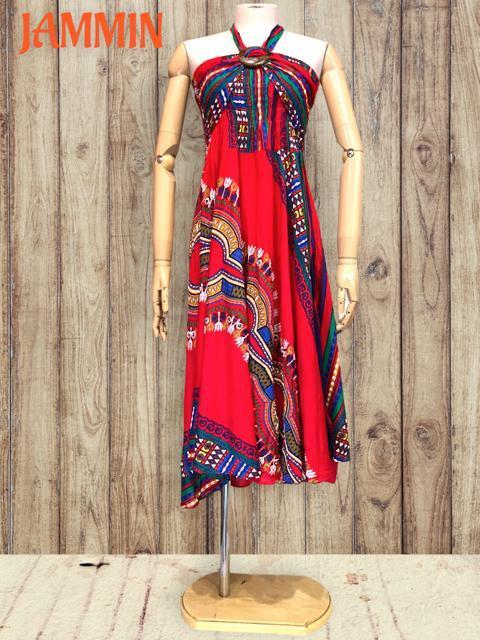 アフリカン柄フレアスカート 赤 エスニック アフリカン アジアン ヒッピー < 女性ファッション  アフリカン柄フレアスカート 赤 エスニック アフリカン アジアン ヒッピー < 女性ファッションの