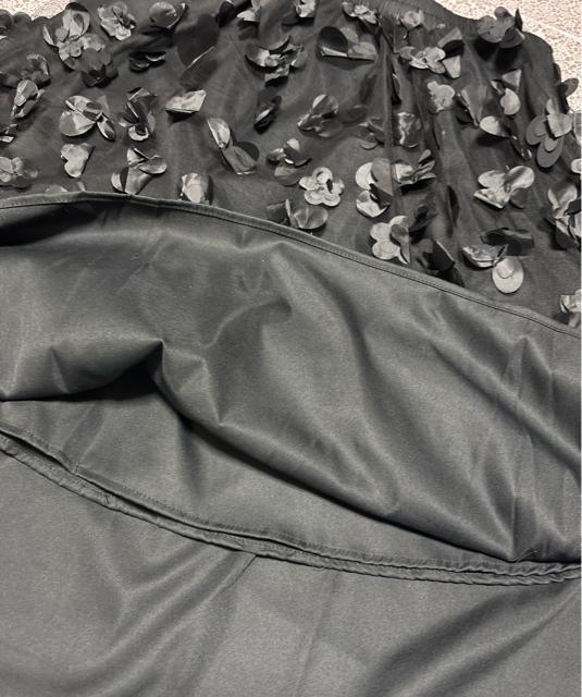 裏地付き フレアスカート ロング丈 蝶々&花柄 ブラック 大きいサイズ < 女性ファッション 裏地付き フレアスカート ロング丈 蝶々&花柄 ブラック 大きいサイズ < 女性ファッションの