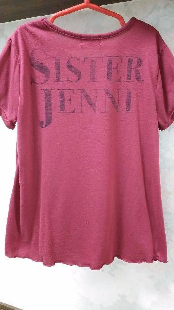 JENNI☆スタッズかすれロゴAライン半袖Tシャツ/150:エンジ色 < ブランド  JENNI☆スタッズかすれロゴAライン半袖Tシャツ/150:エンジ色 < ブランドの